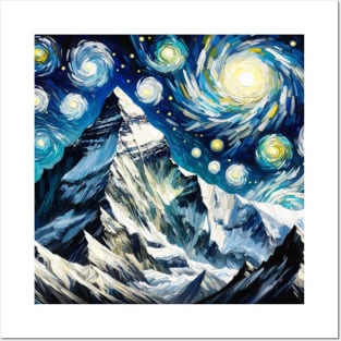 Mount Everest Starry Night - Beautiful Iconic Places Posters and Art